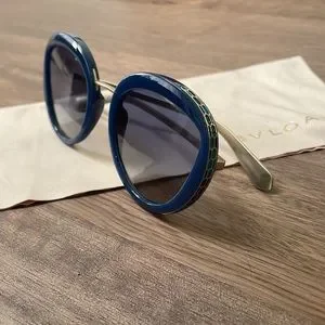 BVLGARI | Accessories | Bulgari Round Navy Blue Sunglasses  display picture 2